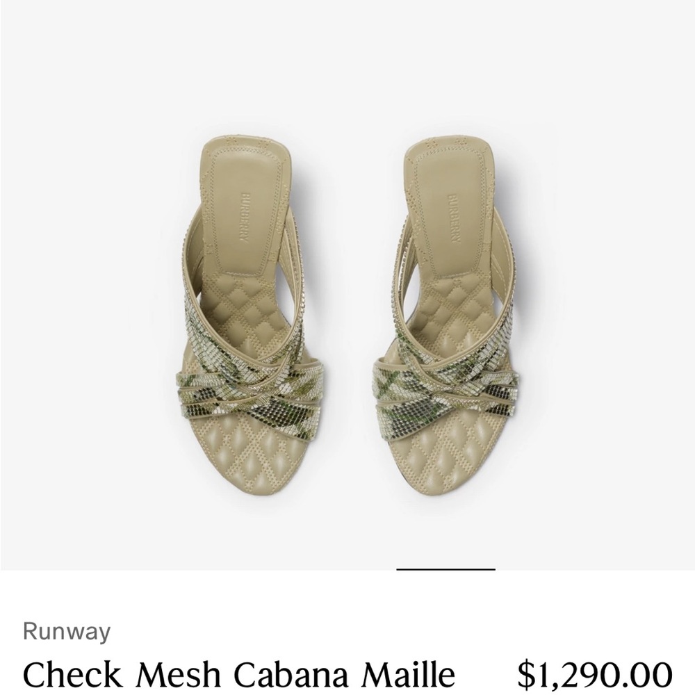 Burberry Check Mesh Cabana Maille Mules